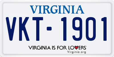 VA license plate VKT1901