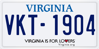 VA license plate VKT1904