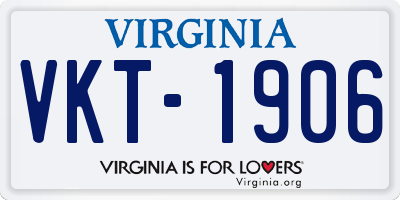 VA license plate VKT1906