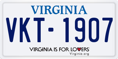 VA license plate VKT1907