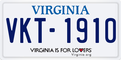 VA license plate VKT1910