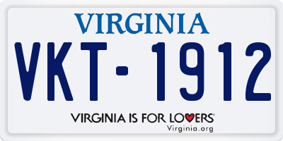 VA license plate VKT1912