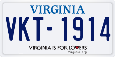 VA license plate VKT1914