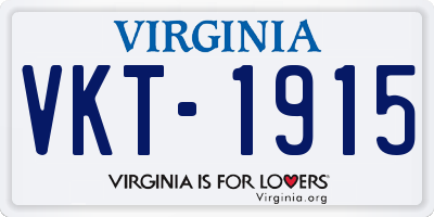 VA license plate VKT1915