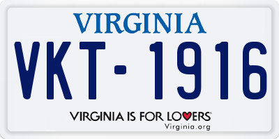 VA license plate VKT1916