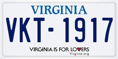 VA license plate VKT1917