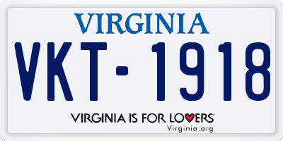 VA license plate VKT1918