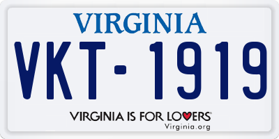 VA license plate VKT1919