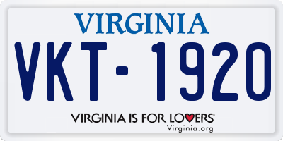 VA license plate VKT1920