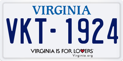 VA license plate VKT1924