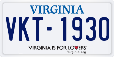 VA license plate VKT1930