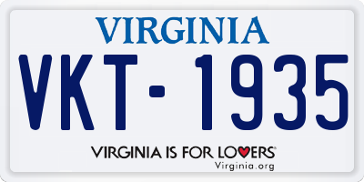 VA license plate VKT1935