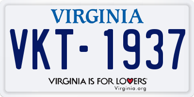 VA license plate VKT1937