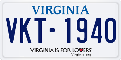 VA license plate VKT1940