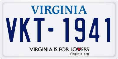 VA license plate VKT1941