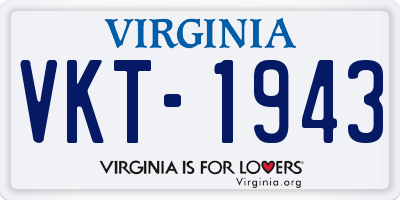 VA license plate VKT1943