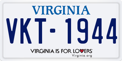 VA license plate VKT1944