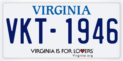 VA license plate VKT1946