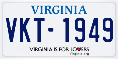VA license plate VKT1949