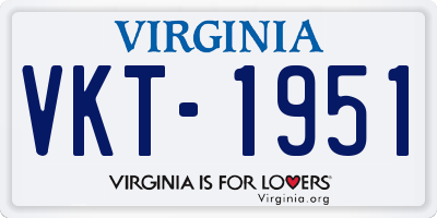 VA license plate VKT1951