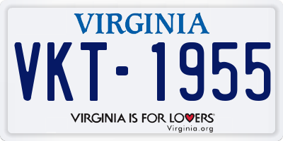 VA license plate VKT1955