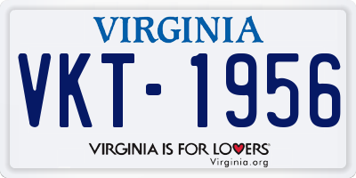 VA license plate VKT1956