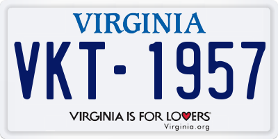VA license plate VKT1957
