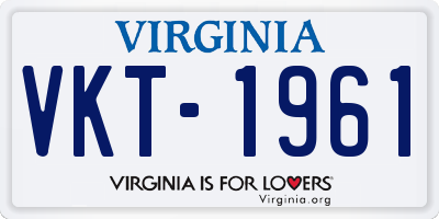 VA license plate VKT1961