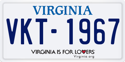 VA license plate VKT1967