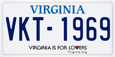 VA license plate VKT1969