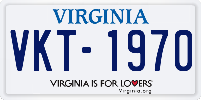 VA license plate VKT1970