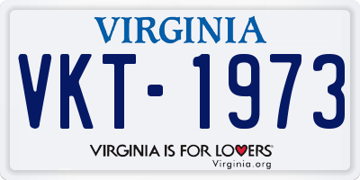 VA license plate VKT1973