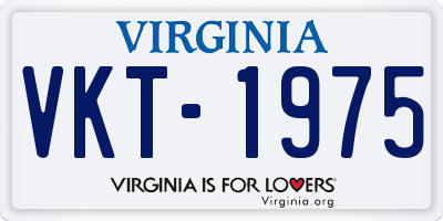 VA license plate VKT1975