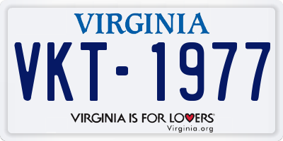 VA license plate VKT1977