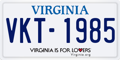 VA license plate VKT1985