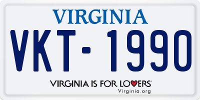 VA license plate VKT1990
