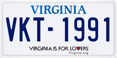 VA license plate VKT1991