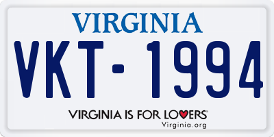 VA license plate VKT1994