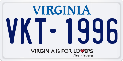VA license plate VKT1996