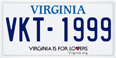 VA license plate VKT1999