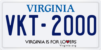 VA license plate VKT2000