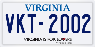 VA license plate VKT2002