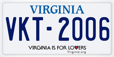 VA license plate VKT2006