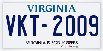VA license plate VKT2009