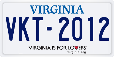 VA license plate VKT2012