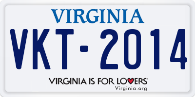 VA license plate VKT2014