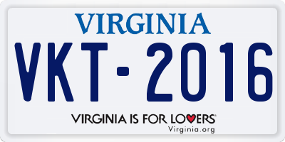 VA license plate VKT2016
