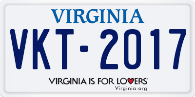 VA license plate VKT2017