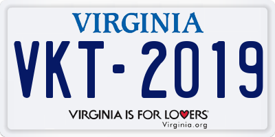 VA license plate VKT2019