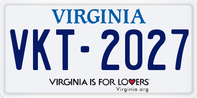 VA license plate VKT2027